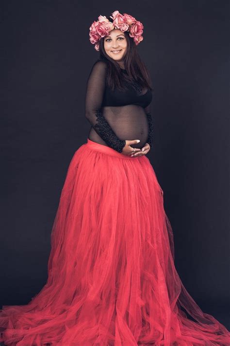 Tutu Maternity Gown Tulle Gown For Photoshoot Red Tutu Maternity