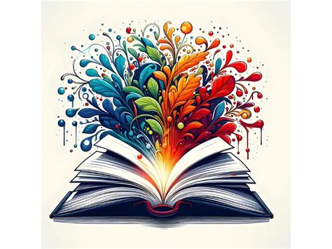 Open Book With Color Splash Graphic By Lineart Creative Fabrica