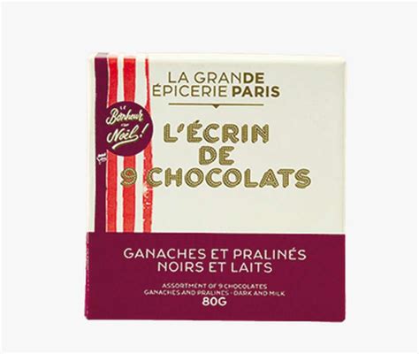 L écrin de 9 chocolats Ganaches et Pralinés La Grande Épicerie de