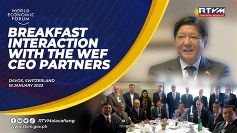 Breakfast Interaction With The WEF CEO Partners 01 18 2023 YouTube