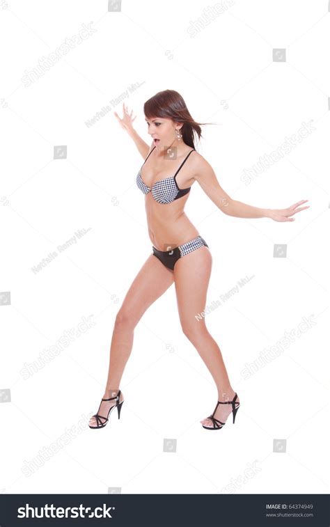 Sexy Bikini Model Over White Background Stock Photo 64374949 Shutterstock