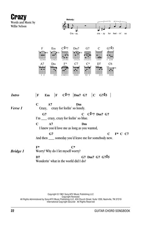 Crazy by Willie Nelson - Guitar Chords/Lyrics - Guitar Instructor