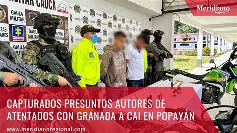 Capturados presuntos autores de atentados con granada a CAI en Popayán