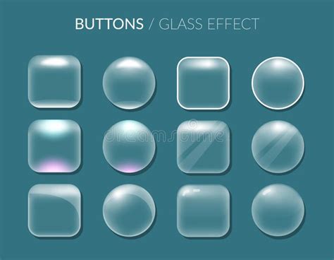 Buttons Glass Effect Stock Vector Illustration Of Crystal 66269280