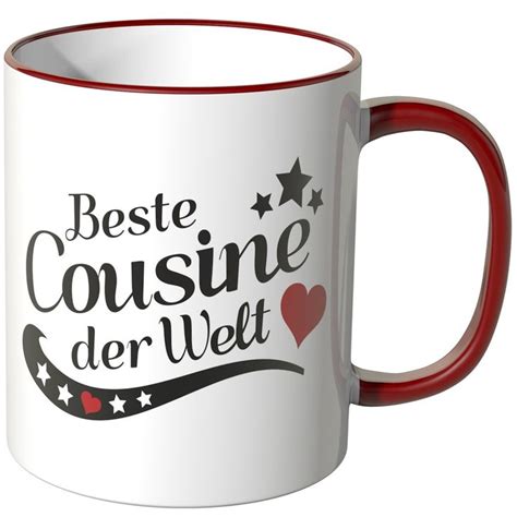 JUNIWORDS Tasse Beste Cousine der Welt Tassen sprüche Gedichte für