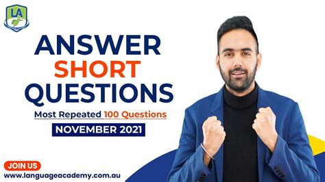 PTE Speaking Answer Short Questions November 2021 Exam Prediction