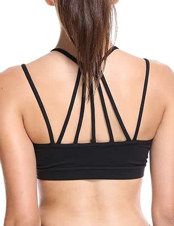 Galeap Womens Push Up Padded Strappy Sports Bra Cross Back Wirefree