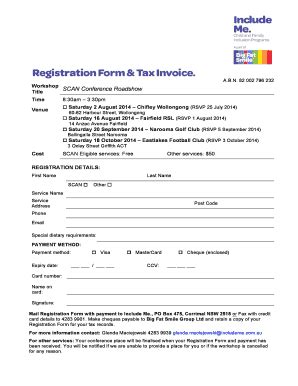 Fillable Online 00699IM SCANRoadshow Rego Form And Tax Invoice Docx Fax