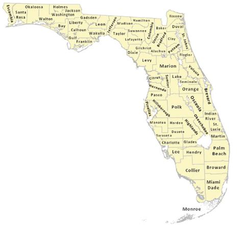 Florida County Map Vector at GetDrawings | Free download