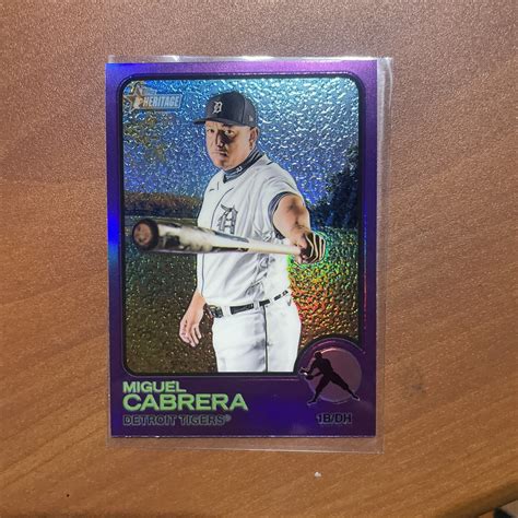 2022 Topps Heritage Miguel Cabrera Hot Box Purple Refractor Detroit