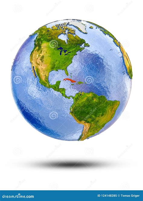 Cuba On Globe Stock Illustration Illustration Of America 124148285