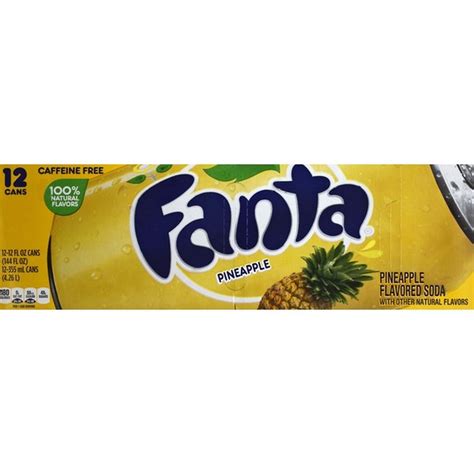 Fanta Pineapple Soda Fruit Flavored Soft Drink 12 Fl Oz Instacart