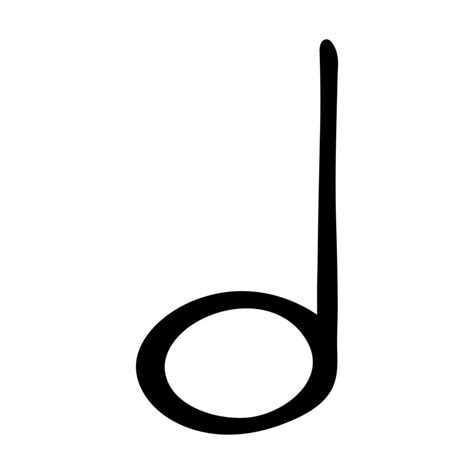 Music note doodle. Hand drawn musical symbol. Single element for print ...