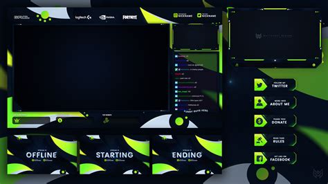 FREE TWITCH OVERLAY TEMPLATE YELLOW BLACK Stream Overlay Templates