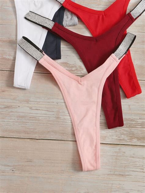 7pack Contrast Tape No Show Panty Set Shein Usa