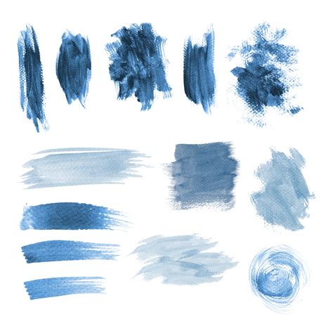 Blue grunge brushstroke design vector set - Download Free Vectors ...