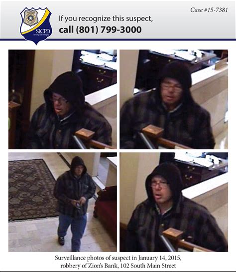 Police Release Photos Of Suspect In Bank Robbery Ask Public For Help