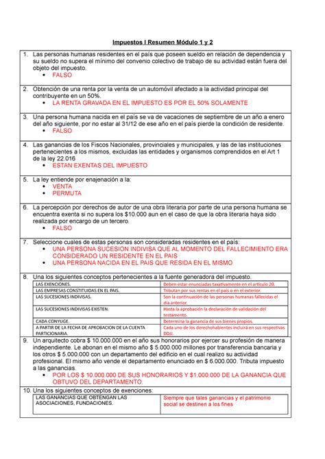 Impuestos I Res Mod Y Recopilaci N Impuestos I Resumen M Dulo