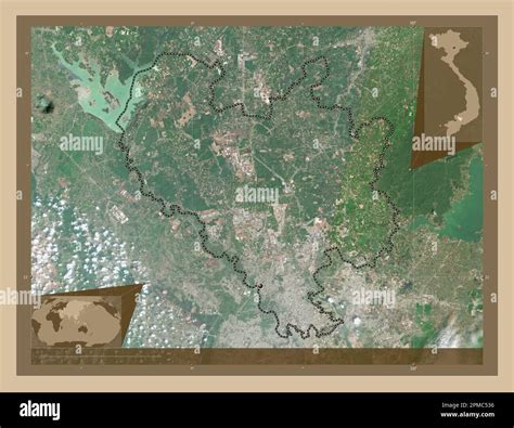 Binh Duong, province of Vietnam. Low resolution satellite map ...