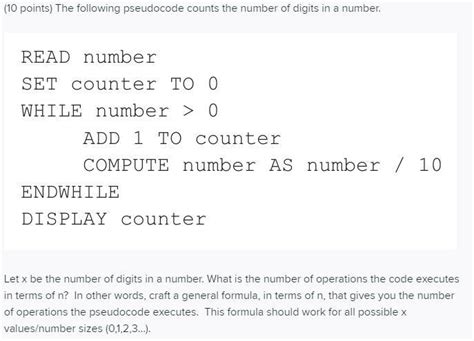 Solved 10 Points The Following Pseudocode Coun SolutionInn