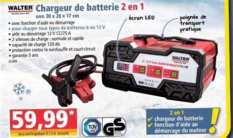 Promo Chargeur De Batterie 2 En 1 Walter Chez Norma ICatalogue Fr