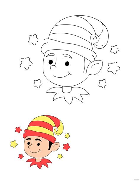 Christmas Elves Coloring Page in PDF, JPG - Download | Template.net