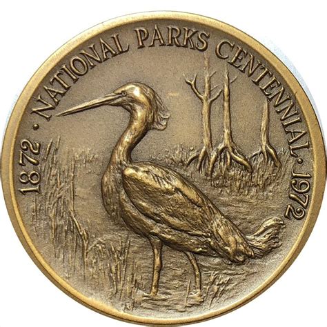 1872 1972 Centennial US National Parks Everglades National Park Bronze