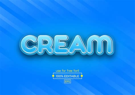 Premium Vector Cream Text Effect Template Editable Text Effect 3d