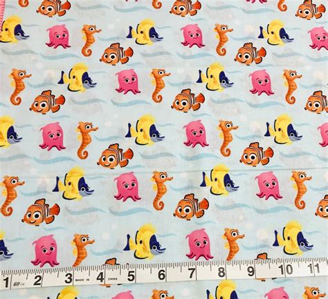 Finding Nemo Cotton Fabric By The Yard Fabric Cotton Masks Etsy