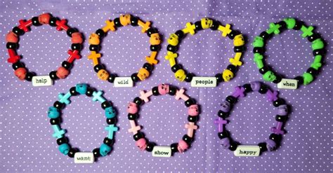 Skulls And Crosses Kandi Bracelet Various Colors To Choose From Etsy