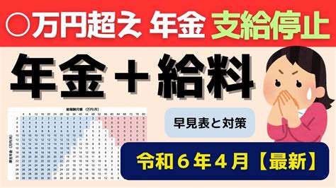 【2024年4月最新】在職老齢年金の支給停止額の早見表。年金カットを回避する対策と注意点を解説【令和6年加給年金改正】 Youtube