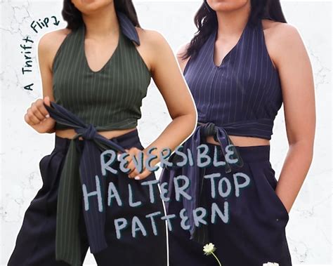 Reversible Halter Top Pattern Pdf Diy Halter Top Pdf Sewing Etsy