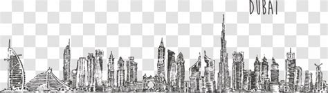 Burj Khalifa Skyline Drawing Stock Photography Monochrome Vector