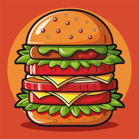 Illustration Of Cartoon Hamburgers Premium AI Generated Vector