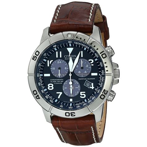 Citizen Mens Bl5250 02l Titanium Eco Drive Watch With Leather Band Timecraft