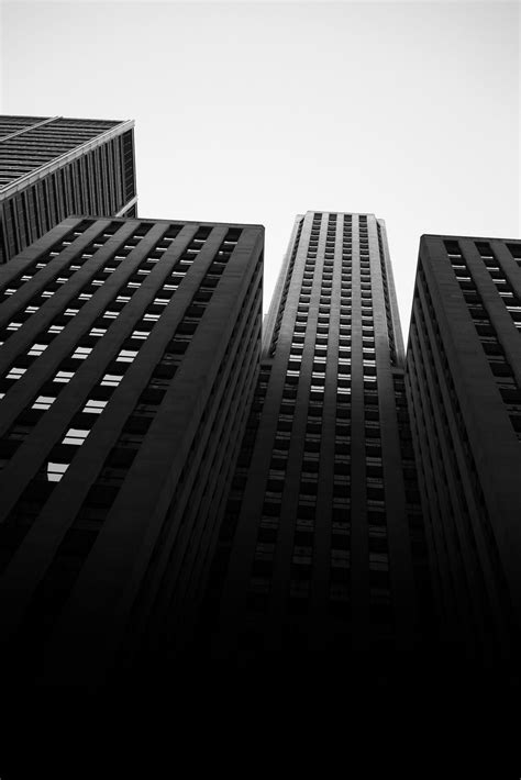 Free photo: Monochrome Photo of High-rise Buildings - Architecture