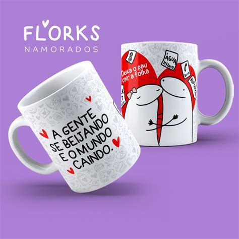 Caneca Dia Dos Namorados Flork Frases Porcelana Presente Elo