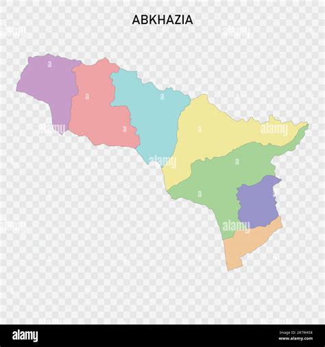 Isolated Colored Map Of Abkhazia With Borders Of The Regions Stock