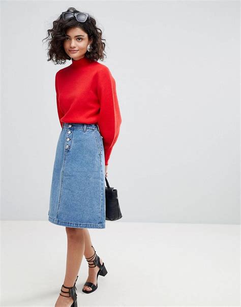 Selected A Line Denim Skirt ASOS A Line Denim Skirt Denim Skirt