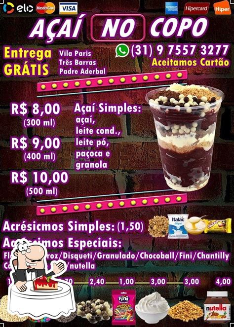 Açaí No Copo restaurante Contagem Menu do restaurante e avaliações