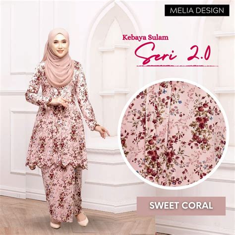 By Melia Design Baju Kebaya Hot Viral Moden Sulam Biku Cotton