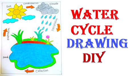 water cycle drawing | simple and easy | diy | Cycle drawing, Drawings, Easy diy