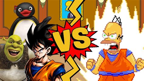 M U G E N Battles Goku Shrek Pingu Vs Homer Simpson Youtube