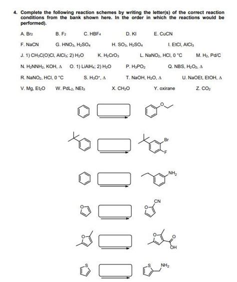 Solved 4 Complete The Following Reaction Schemes By Writing Chegg