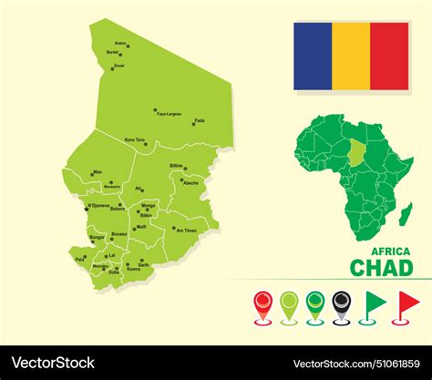 Chad map Royalty Free Vector Image - VectorStock