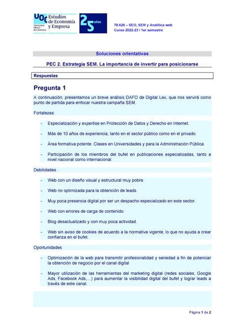 Sol PEC 2 Propuesta solución PEC2 78 SEO SEM y Analítica web