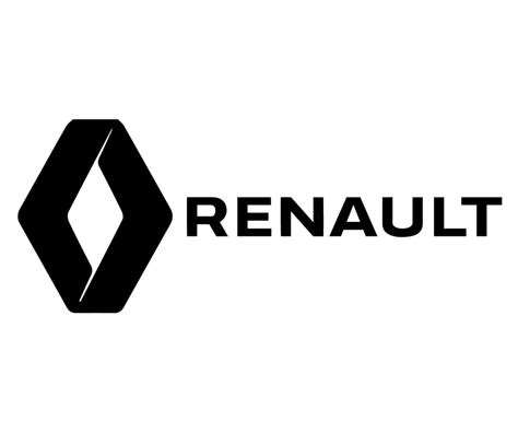 Renault Logo Brand Symbol With Name Black Design French Car Automobile ...