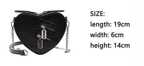 Gothic Heart Shaped Blade Zipper Chain Bag Rock N Doll