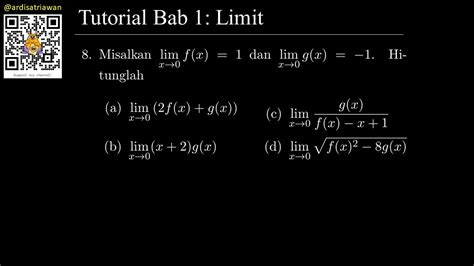 Tutorial Bab 1 Limit 8 Teorema Limit Matematika Kalkulus 1 ITB