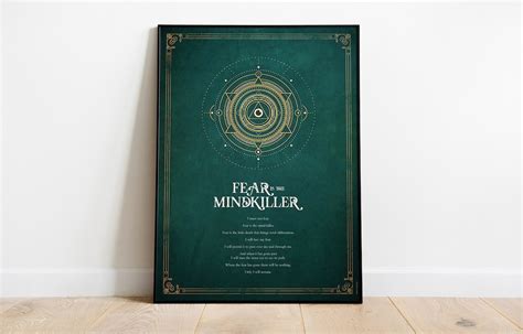 Dune Poster Fear Is The Mindkiller Poster Litany Against Fear Art